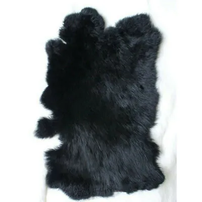 100% Genuine Naturally Black Rabbit Fur Skin Tanned Leather Hides Craft Pelts #w • $5.96