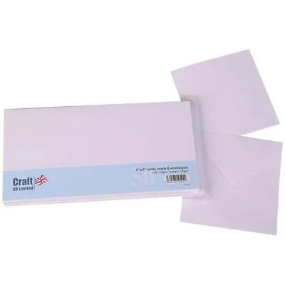 Craft UK 6x6 Inch Cards And Envelopes - Pack Of 50 - New And Sealed • £10.29