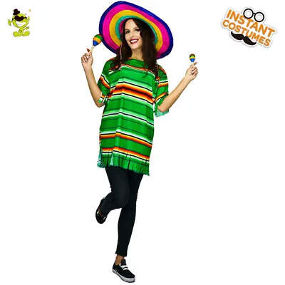 Halloween Women Cosplay Mexican Clothing Adult Green Mexico's Dress Up Costumes • $25.62