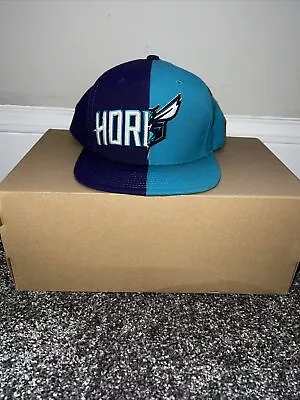 Charlotte Hornets Mitchell & Ness Hat Split Crown HWC Purple Snapback Hat RARE • $20