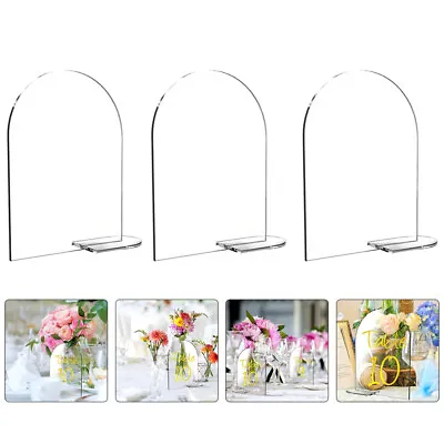  10 Pcs Wedding Table Cards Arch Stand Glass Tops Cut Size Acrylic Blanks Number • £13.29