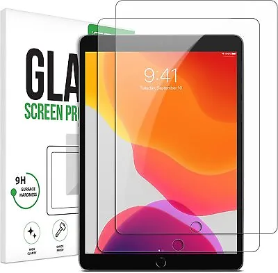  [2 Pack]Tempered Glass Screen Protector For Ipad 23456789 Mini 2/45/6 Air Pro 1 • £3.95