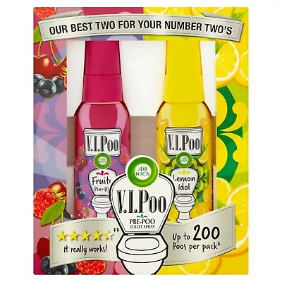 £9.02 • Buy Air Wick VIPOO Toilet Bathroom Spray Freshener Odour Neutraliser Set 2 X 55ml