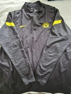 £10 • Buy Chelsea Football Club BLACK Nike Training Drill Top Size XXL