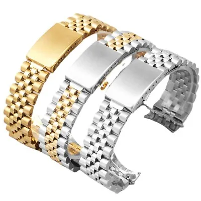 13-20mm Stainless Steel Curved End Jubilee Watch Band Bracelet Fits For Rolex • $16.99