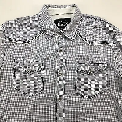 Buckle Black Slim Fit Mens Shirt Size XL Roll Up Sleeves • $18.99