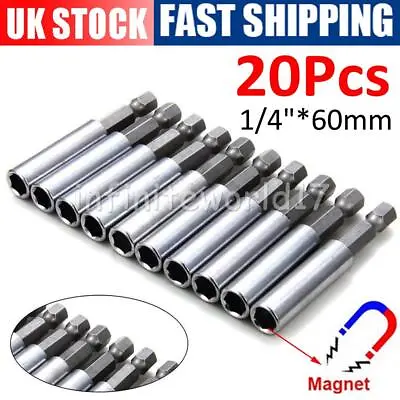 20X Magnetic Bit Holder Set 1/4  Hex Extension Bar For Screwdriver Impact Driver • £7.90