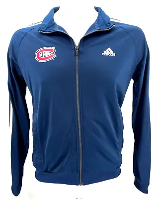 NEW Montreal Canadiens NHL Adidas LS Navy Blue Red Full Zip Jacket Men's M • $42.49