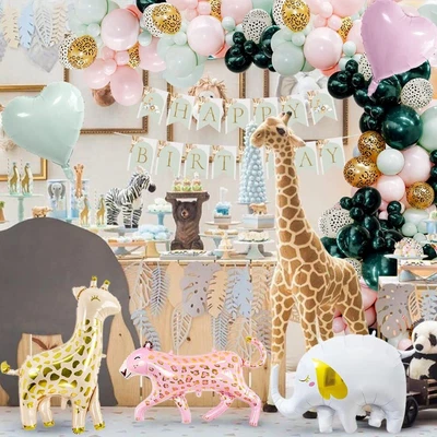 $14.99 • Buy Girls Birthday Balloon Garland Jungle Safari Baby Shower Party Balloon Arch Kit