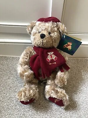 £12.99 • Buy Harrods Christmas Bear Plush 1999 W/Tag Scarf Hat Red Seated 8 