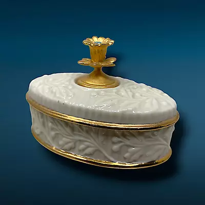 Lenox Birthstone Trinket Box March Aquamarine China Treasures Collection • $18.89