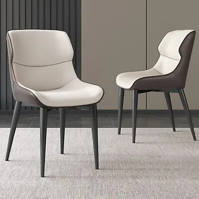 Guyii 2-Pack Ergonomic Dining Chairs Modern PU Leather Upholstered Metel Legs • $236.55