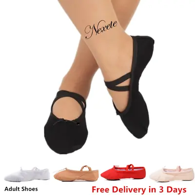 Adult  Nexete Ballet Dance Yoga Gymnastics  Canvas  Leather Slipper Shoes   • $9.97