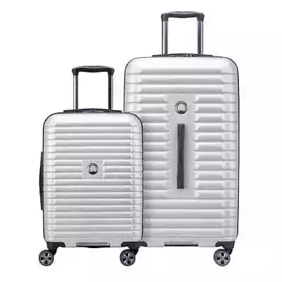 Delsey Paris 2-Piece Luggage Spinner Hardside Trunk Set 29  & 22  Silver - NEW • $80.95