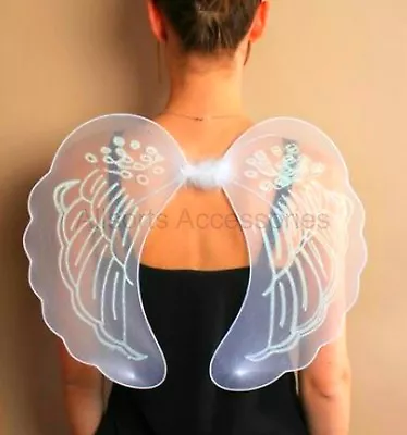 £4.49 • Buy Large White Angel Fairy Wings Fancy Dress Hen Night Nativity Fairy Dressing Up