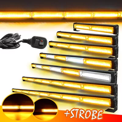 COB Traffic Advisor Emergency Hazard Warning LED Strobe Light Bar Amber White • $39.99