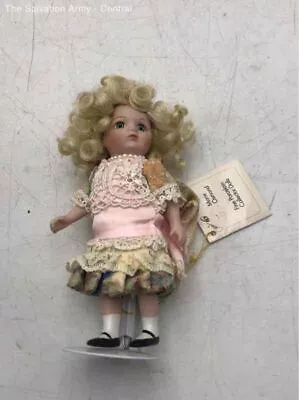 Marie Osmond Caucasian Blonde Curly Hair Green Eyes Porcelain Doll Playset • $5.99