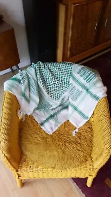 £16.99 • Buy Original Hirbawi Made In Palestine Kufiya Keffiyeh Scarf Shemagh Green/White