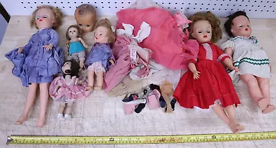 Vintage Lot Of Six Dolls - Vogue Dolls Ginny Alex Ideal Toys J-CEY Japan Girls • $14