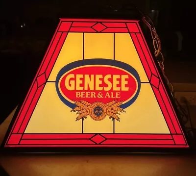 Vintage Genesee Beer & Ale Poker Bar Pool Table Hanging Light! Rare & Nice! • $175