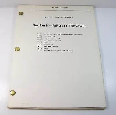 Massey Ferguson MF 2135 Industrial Tractor Service Shop Repair Manual Book OEM • $64.27