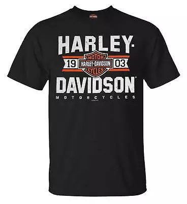 Harley-Davidson Men's Varsity B&S Short Sleeve Crew-Neck T-Shirt - Black • $30.95