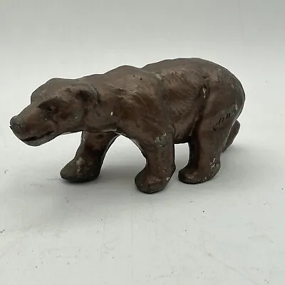 Vintage Cast Metal Painted Bear Figurine Nice Condition With Some Paint Loss • $10.99