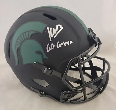 Kenneth Walker Iii  Go Green  Signed Msu Spartans F/s Eclipse Rep Beckett • $299.99