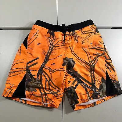 Mossy Oak Board Shorts Mens XL Neon Orange Camouflage Swim Trunks Fast Dry • $15.88