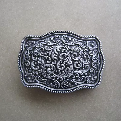 Western Flower Pattern Metal Belt Buckle • $9.99