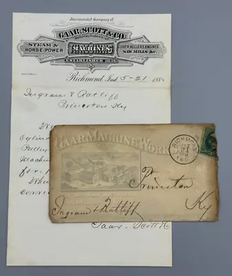 1880 GAAR SCOTT Co THRESHING Advertising FARM Postal Cover Antique RICHMOND IN • $74.95