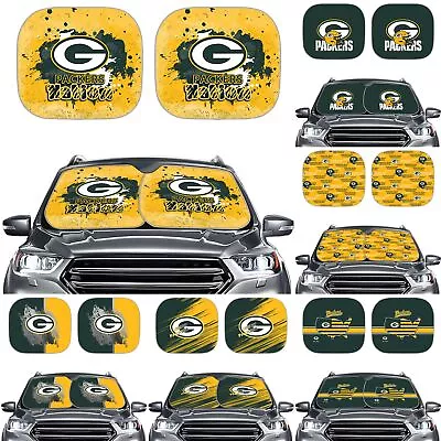 Green Bay Packers 2PCS Car Window Sun Shade Auto Shade For Windshield Visor Gift • $23.74