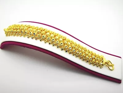 $31.69 • Buy 22K 24K THAI BAHT YELLOW GOLD GP Pikun Flower Bracelet Bangle Women Jewelry 7.5