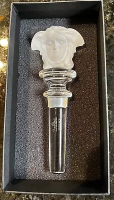 Versace RosenthalTreasury Medusa Bottle Stopper. Frosted Clear Crystal With Box • $60