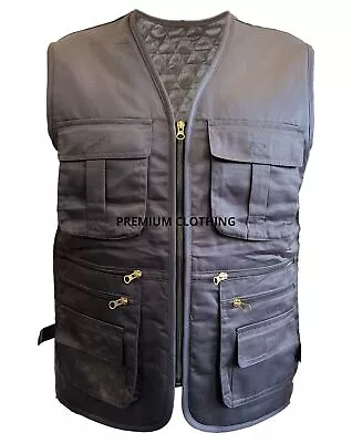 681 Mens Waistcoat Thermal LINED Quilted Thick Multi Pockets Fishing Hunting • £12.99