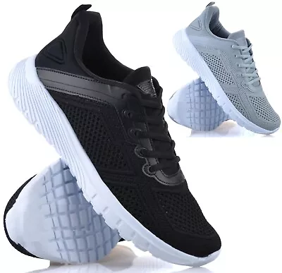 Mens Walking Running Memory Foam Lace Up Gym Sports Shoes Casual Trainers Size • £9.95