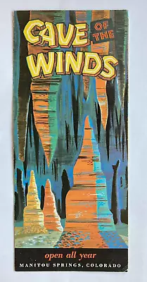 Vintage Cave Of The Winds Manitou Springs Colorado CO Travel Brochure • $9.99