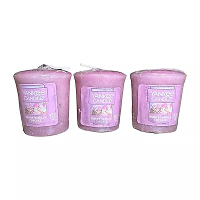 Yankee Candle Set Of 3 Samplers Votive Candles - Bunny Vanilla Cupcake • £9.23