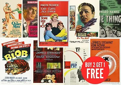 1950's Classic Retro Vintage Many Movie Posters A0-A1-A2-A3-A4-A5-A6-MAXI C451 • £4.99