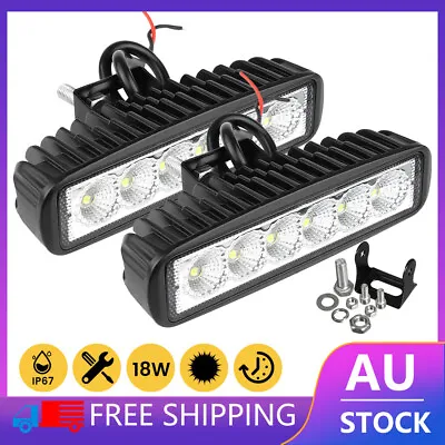 Pair 6Inch Led Work Light Bar Flood Reverse Fog Lights 4WD AU • $14.71