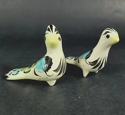 Vintage Tonala Mexican Folk Art Bird Figurine Mexico Pottery Signed Lot Of 2 • $16.97