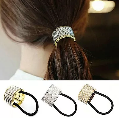 Scrunchy High Elasticity Crystal Girls Hair Band Hair Cuffs Ponytail  Hair Ring • £2.65