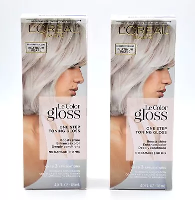 TWO L'Oréal Le Color Gloss One Step Toning Brass Neutralizing PLATINUM PEARL • $17.54