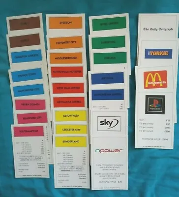 Individual Premier League Monopoly Property Cards 2000 Edition See Drop Down  • £1