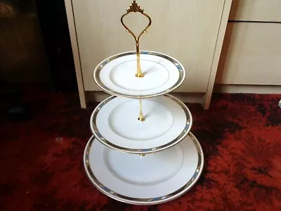 * ROYAL WORCESTER  RAFFLES  GEOMETRIC DESIGN 3 Tier CAKE STAND - FREE UK POST • £24.99