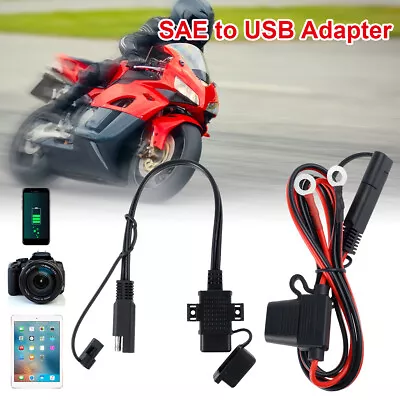 SAE To USB Adapter 5V/2.1A Motorcycle USB Charger With Extension Cable SeAUJ • $17.79