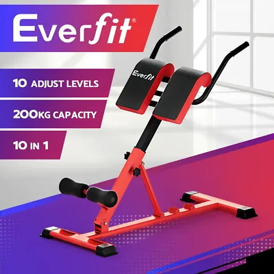 Everfit Roman Chair Back Extension Adjustable Weight Bench Fitness 10 Workouts • $89.95