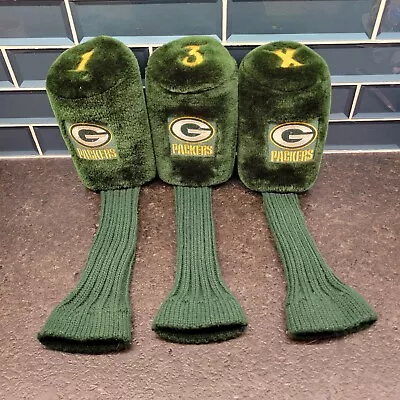 Vintage Set Of 3 Green Bay Packers Golf Club Head Covers 1 3 X Driver Woods • $19.99