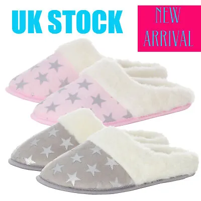 £10.49 • Buy Luxury Ladies Slip-on Mule Slippers With Memory Foam Super Soft Faux Fur Premium