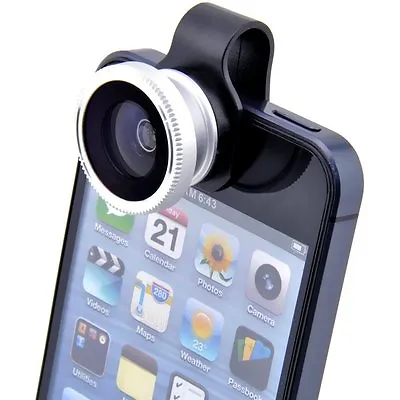 180 Fish Eye Detachable Clip-on Lens Camera Cover For Iphone 4 4S 4G 5 Samsung • £38.30
